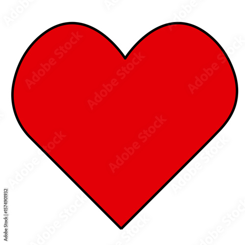 Obraz na plátně Red symetric hearts - Flat icon,  Vector Illustration !