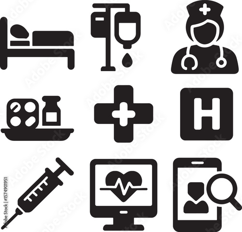 vector set of medical icons
