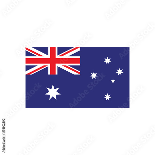 Illustration of the australian national flag featuring the union jack and southern cross stars design