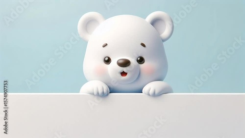 Animation of a 3D cute adorable bear cartoon