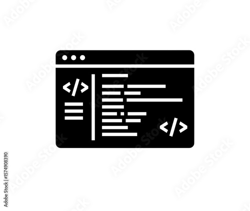 Code window displaying html tags and lines of code within a modern application interface look and feel