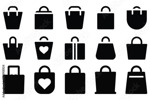 Shopping bags with handles and heart designs tote bags
