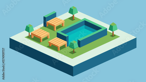 Isometric city plan featuring residential house models with solar panels
