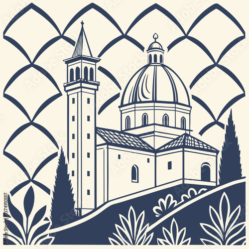 vector illustration of church