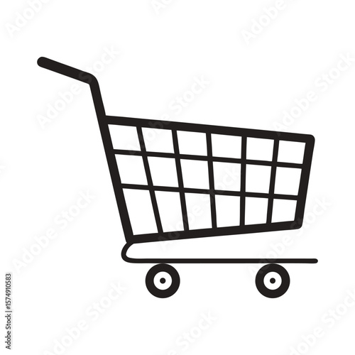 Black shopping cart icon trolley basket