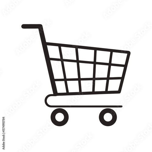 Black shopping cart with wheels trolley basket
