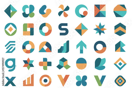 Geometrical abstract logos mega collection, abstract logos