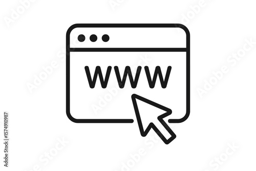 Internet line art icon for apps and websites or click to go to website