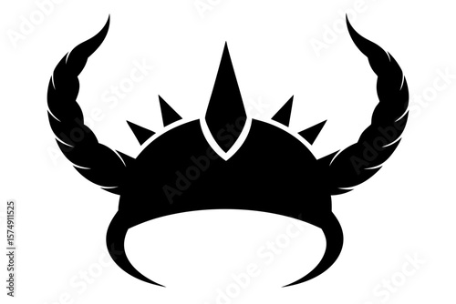 Viking Warrior Helmet with Twisted Braids – Tribal Vector Emblem Design