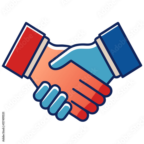 handshake isolated on white background