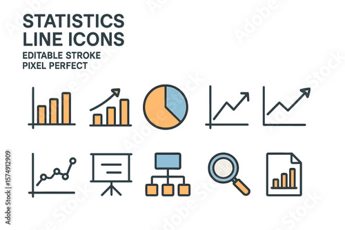 Icons for statistics are represented by lines and have editable strokes, with pixel perfect quality