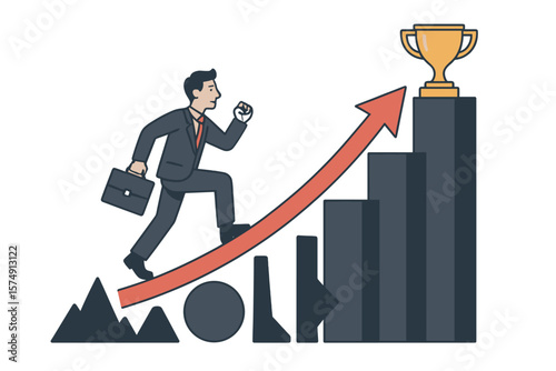 Business strategy and planning rely on the vector concept to conquer challenges and obstacles on the path to success