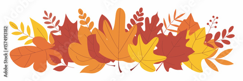 Vector set of colorful autumn leaves with varied shapes and edges – Suitable for seasonal decoration, botanical content, or fall marketing.