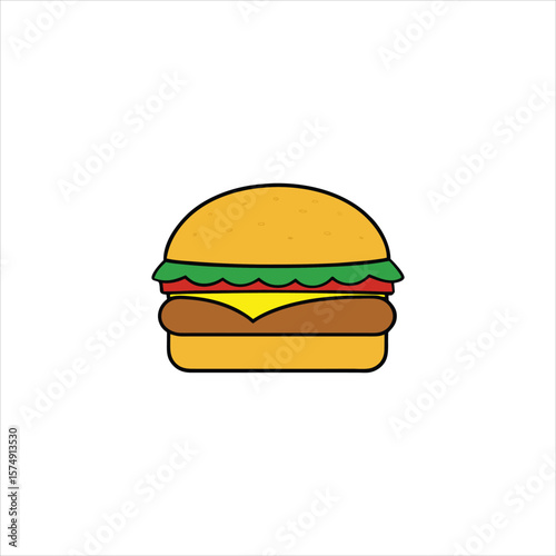 A delicious hamburger with all the fixings