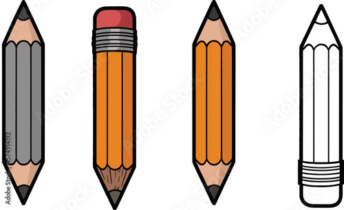 Pencil drawing illustration set of pencils art supplies stationery school supplies back to school concept