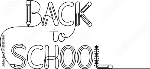 Back to school vector design with pencil paperclip and notebook for education and learning concept clip art