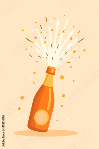champagne bottle popping