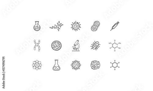 Scientific research laboratory equipment and biological elements science biology