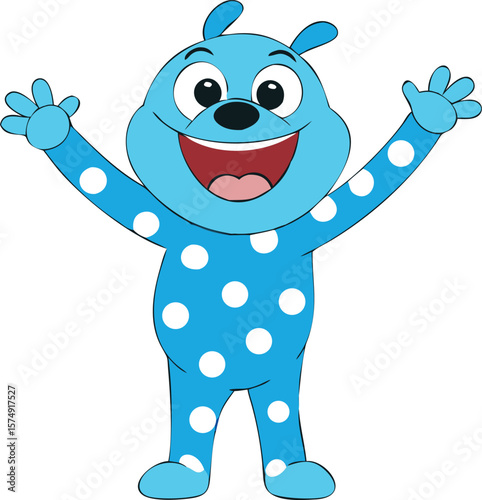 Goofy Teal Monster with Eye Stalks