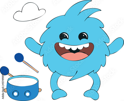 Giggling Monster Baby with Cloud Like Fur