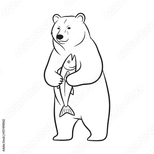 Immense Bear Dominant Presence Aura - Bear vector - Bear Line art - Bear Drawing - Vector Lineart of Bear - Bear illustration - its inherent imposing formidable might

