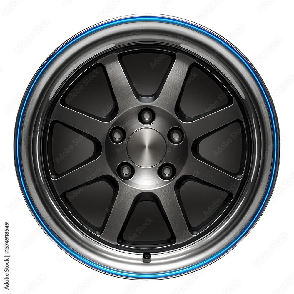 Obraz premium Concave alloy wheel rim with a brushed aluminum texture