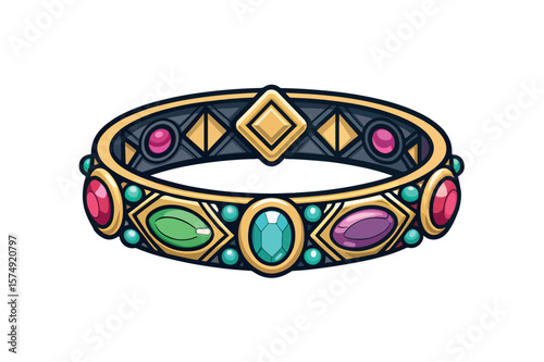 Bracelet Colorful Logo Vector On White Background.01