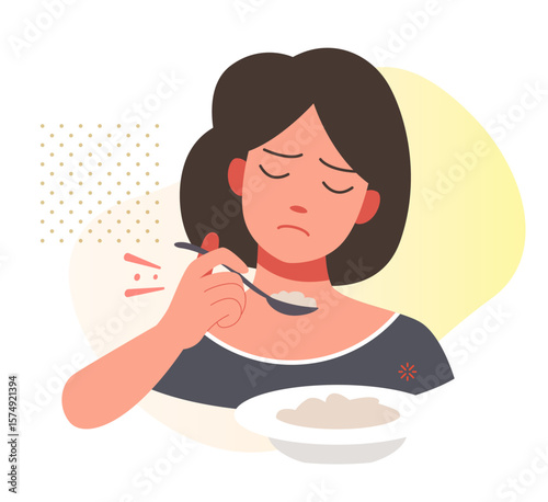 Loss of Appetite - Anorexia  - Stock Illustration