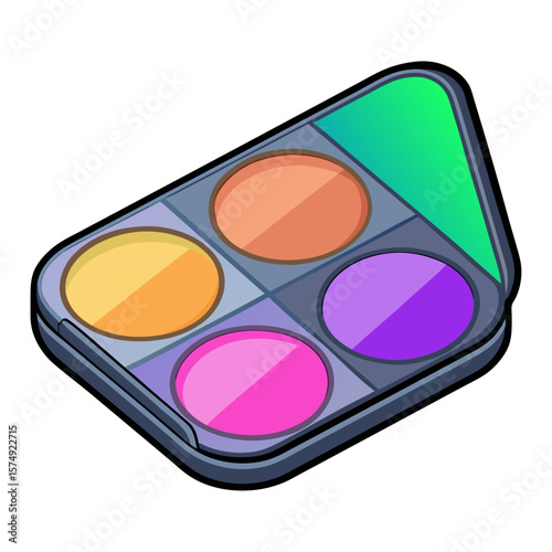 Colorful makeup palette with eyeshadows beauty cosmetics