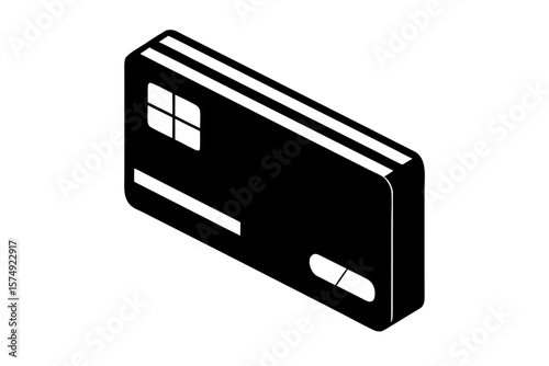 Credit debit card payment method finance silhouette vector illustration