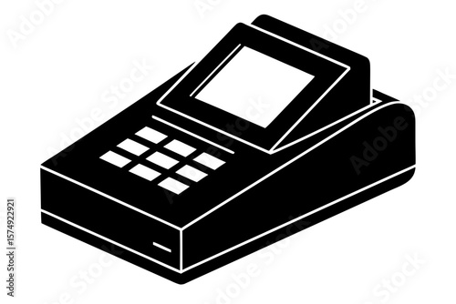 Point of sale terminal machine device equipment silhouette vector illustration