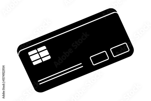 Credit debit card payment finance banking silhouette vector illustration