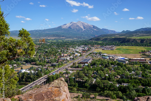 Stunning view of Mount Sopris and Carbondale Colorado from the Mushroom Rock trail