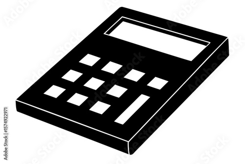Calculator mathematics finance accounting tool silhouette vector illustration