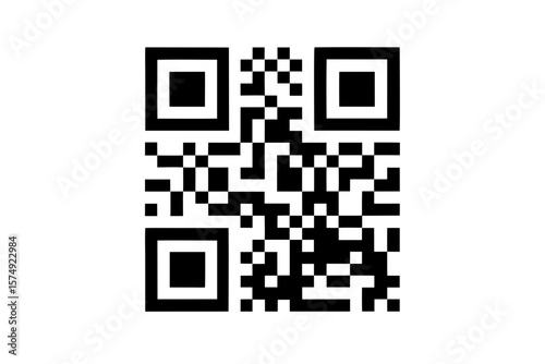 Simple qr code scan data matrix barcode silhouette vector illustration