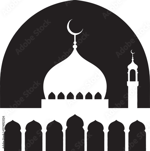 silhouette of mosque