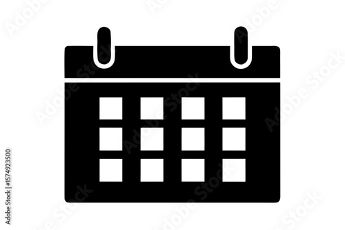 Calendar date schedule appointment event reminder silhouette vector illustration