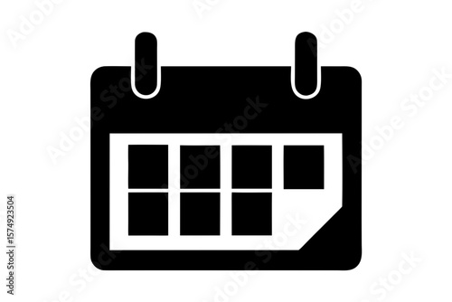 Calendar date event schedule appointment reminder silhouette vector illustration