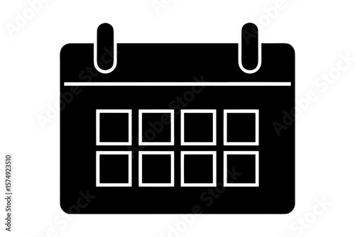 Simple calendar schedule date event reminder silhouette vector illustration