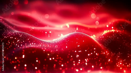 Abstract Red Sparkling Waves Background for Festive Celebrations and Special Events
