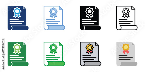 Patent Icons Set Vector Multiple Style Collection
