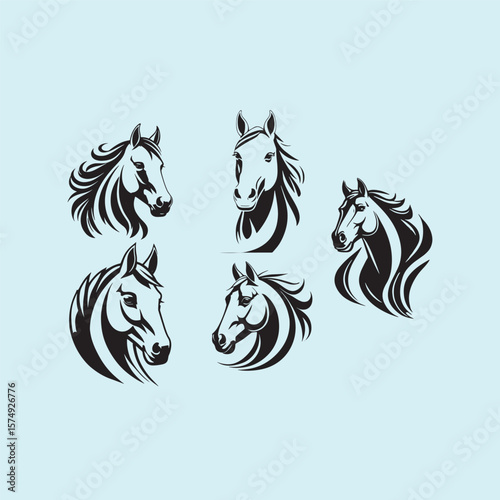 horse head silhouette, horse, head, animal, black, vector, illustration, design, white, graphic, isolated, silhouette, mammal, nature, stallion, symbol, art, farm, equestrian, equine, background, mare