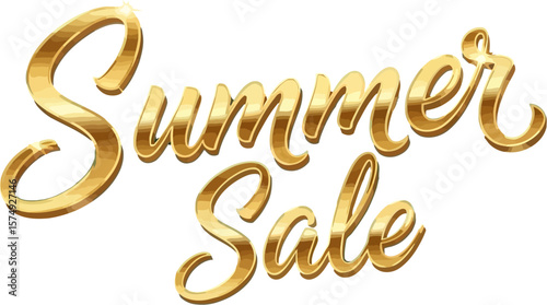 Summer sale golden text effect vector editable template for marketing and promotion design