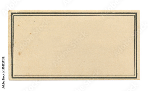 Foto Vintage Blank Apothecary Label with Aged Paper Texture and Black Border