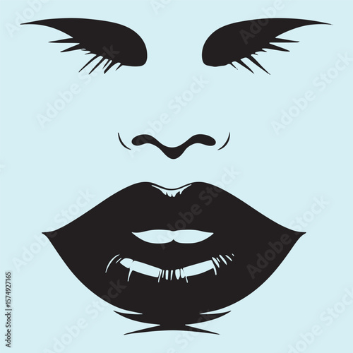vector illustration of lips