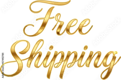 Download free shipping golden text effect vector editable template for graphic design and promotion