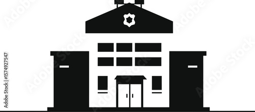 Minimalist Police Station Vector