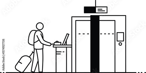 Security Checkpoint Abstract Vector