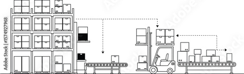 Minimalist Warehouse Logistics Vector