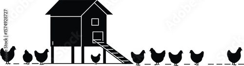 Minimalist Chicken Coop Vector